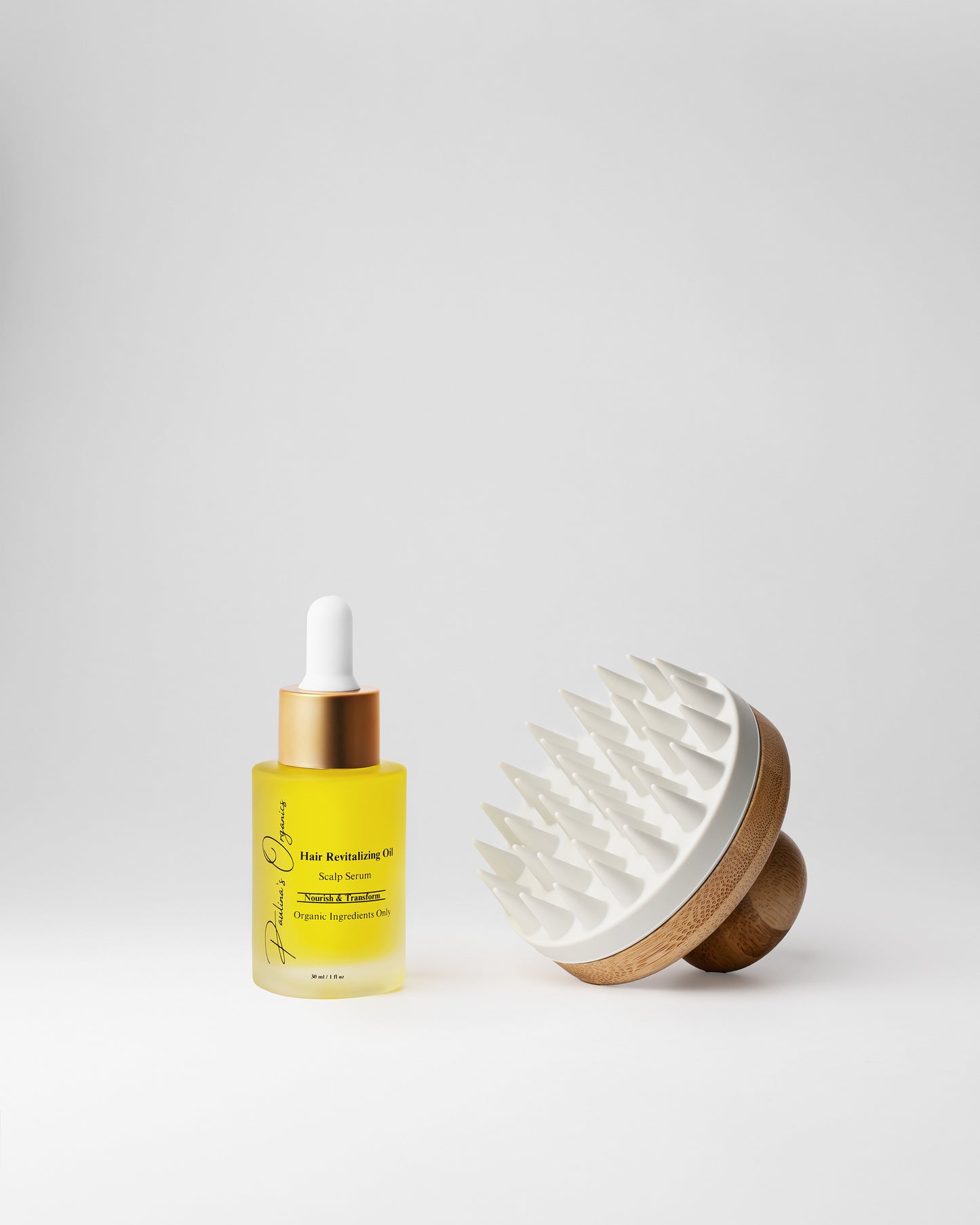 White Bamboo Hair Massager - Eco Friendly